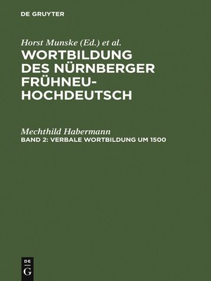 cover image of Verbale Wortbildung um 1500
